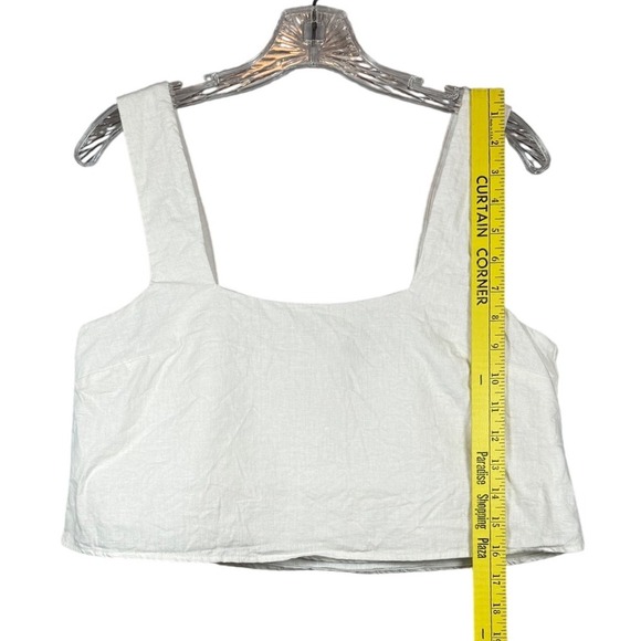 Show Me Your Mumu White Linen Cropped Tank Top, White, Size Small - Picture 6 of 6